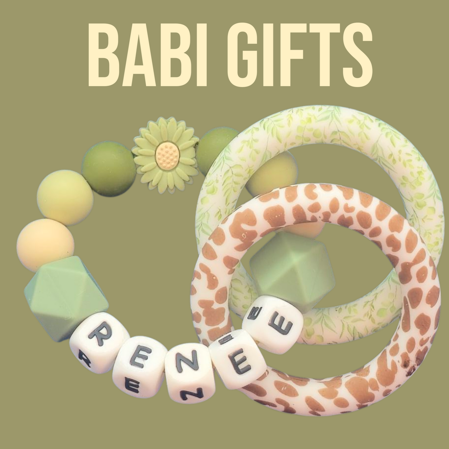 Daisy Dummy Clip – Sage & Natural Tones, Personalised