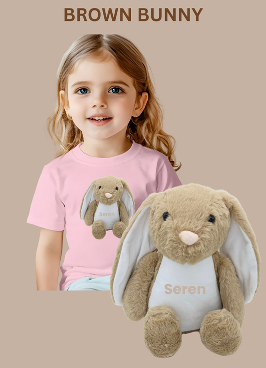 Tummi Bear® Brown Bunny & T-Shirt Set – Personalised