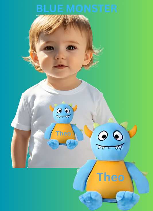 Tummi Bear® Blue Monster & T-Shirt Set – Personalised