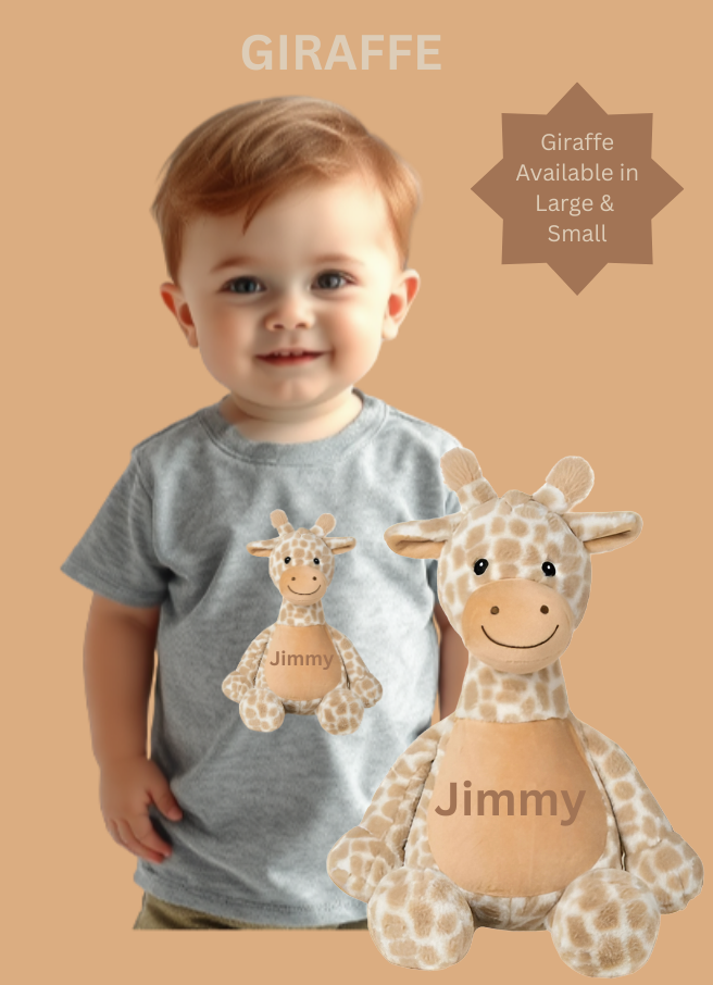 Tummi Bear® Giraffe & Matching T-Shirt Set – Personalised