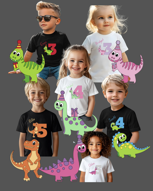 Personalised Dinosaur Birthday T-Shirt – Roarsome Fun for Girls and Boys