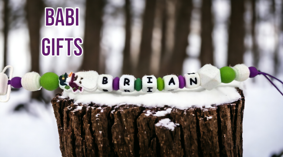 Premium Snowman Dummy Clip and Christmas Tree Teether Set – Personalised Gift