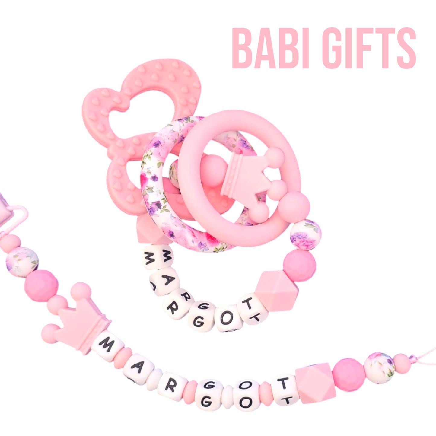 Crown & Butterfly Dummy Clip – Premium Personalised Set