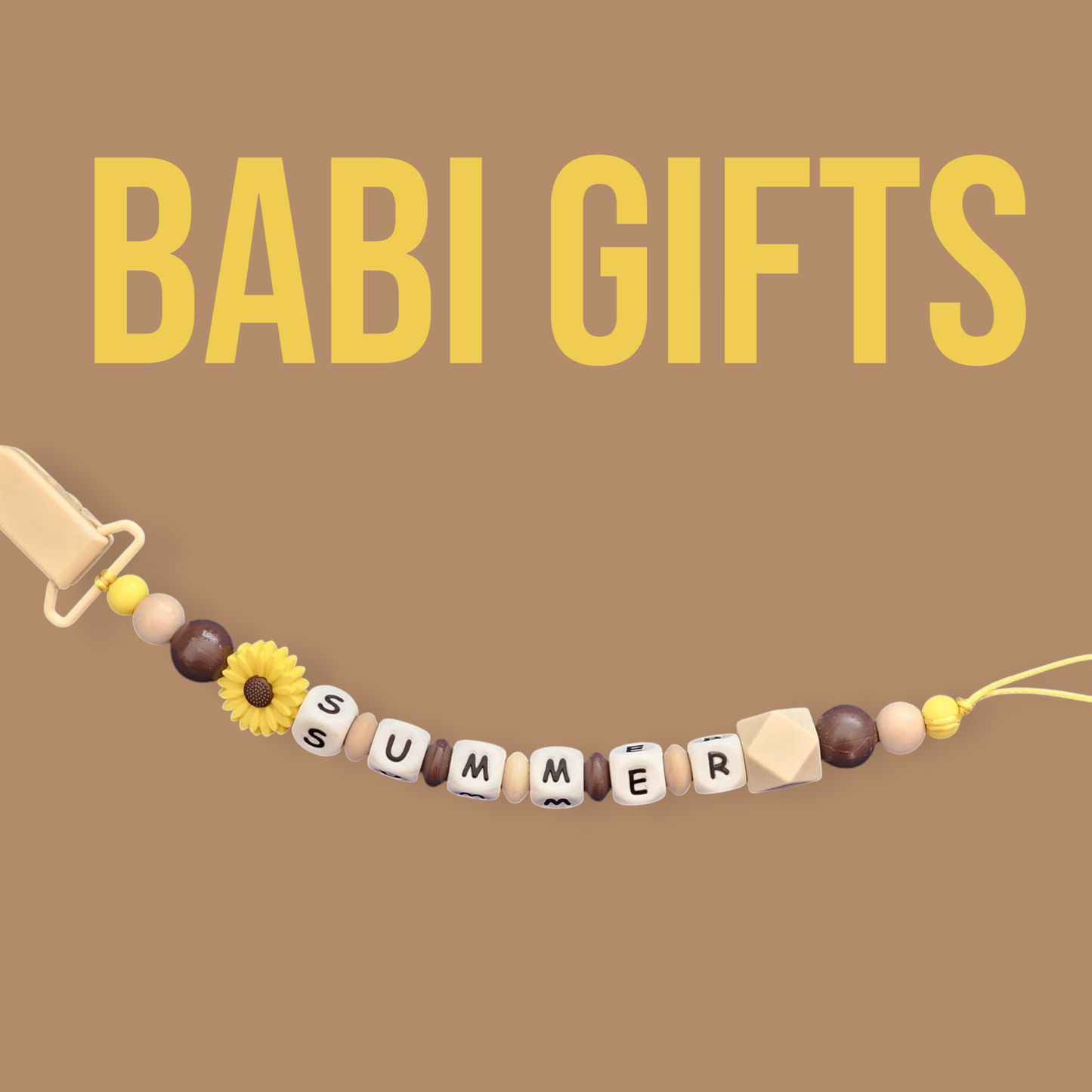 Sunflower Dummy Clip – Yellow Premium Set Personalised