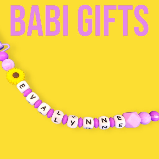 Yellow Daisy & Lilac Dummy Clip & Teether Set – Personalised