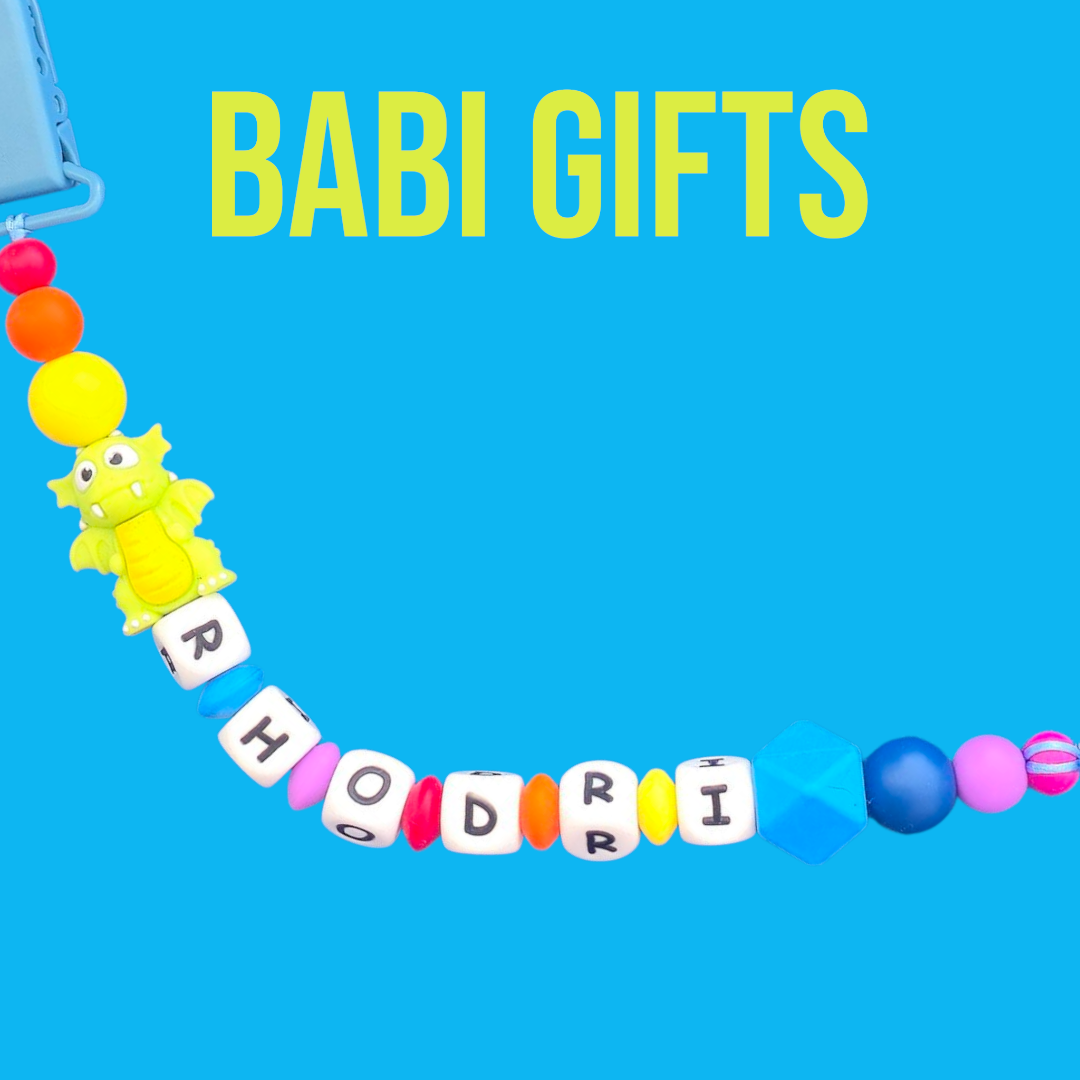 Green Dragon Dummy Clip & Teether – Personalised Gift