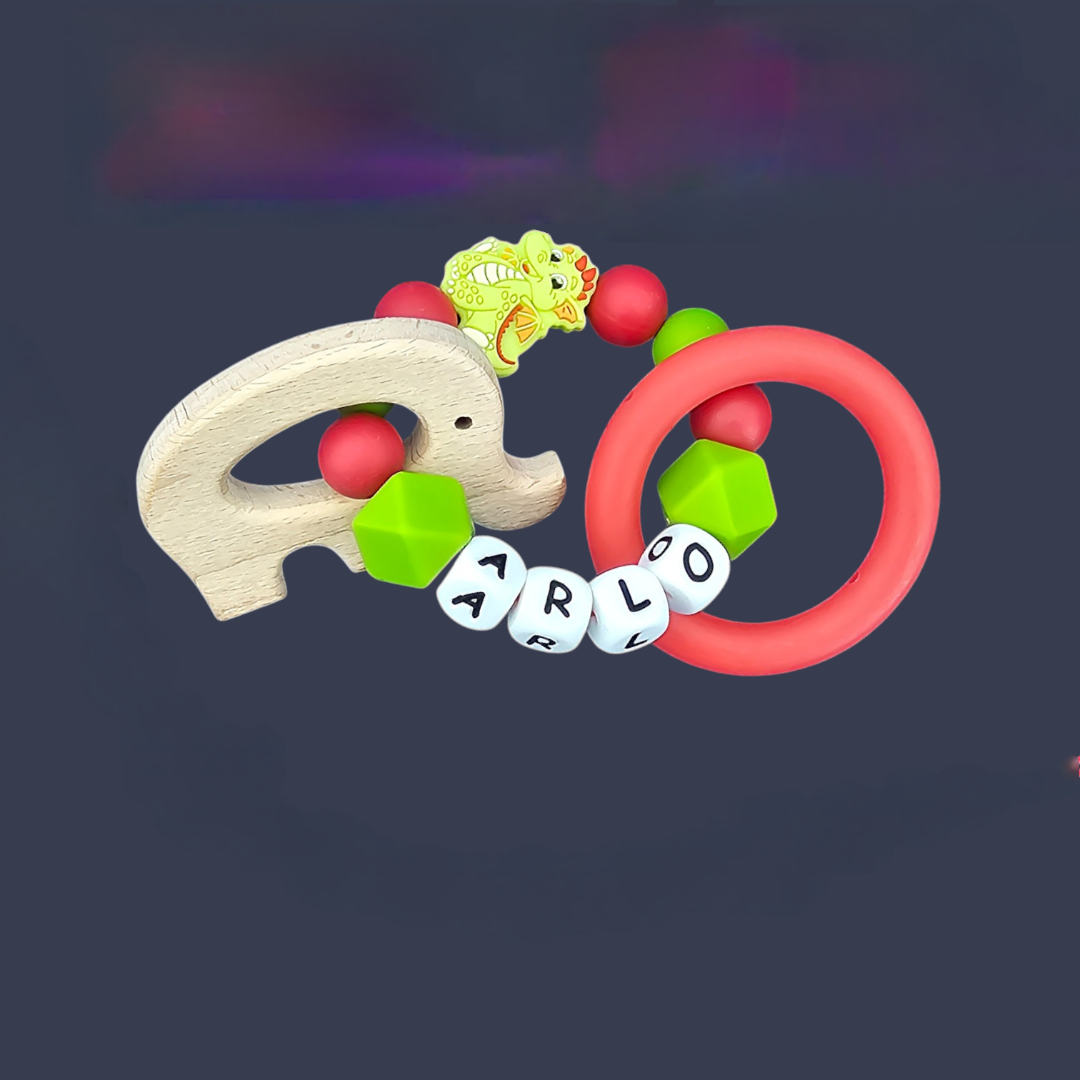 Dragon Dummy Clip & Rattle – Roar-some Personalised Set