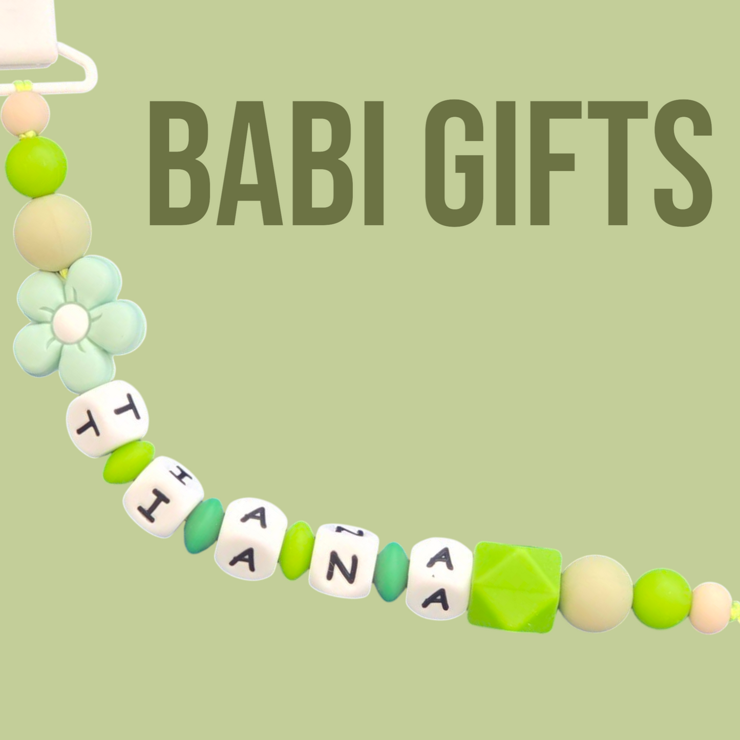Tiana Dummy Clip & Teether – Green Floral Princess Gift