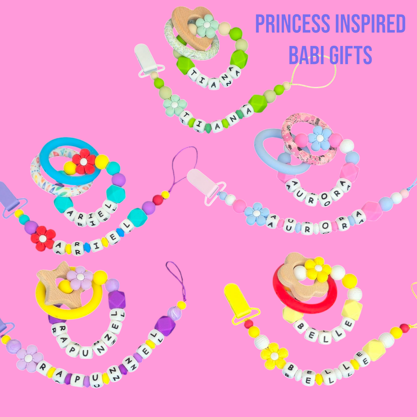 Ariel Dummy Clip & Teether – Rainbow Sea Princess Gift