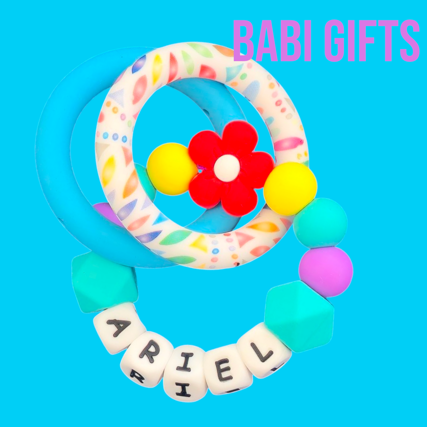 Ariel Dummy Clip & Teether – Rainbow Sea Princess Gift