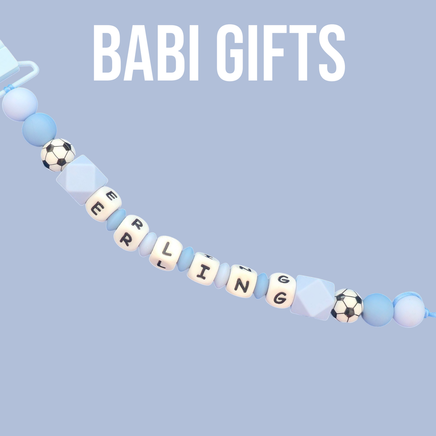 Sky Blue Football Dummy Clip & Teether Set – Manchester City Inspired