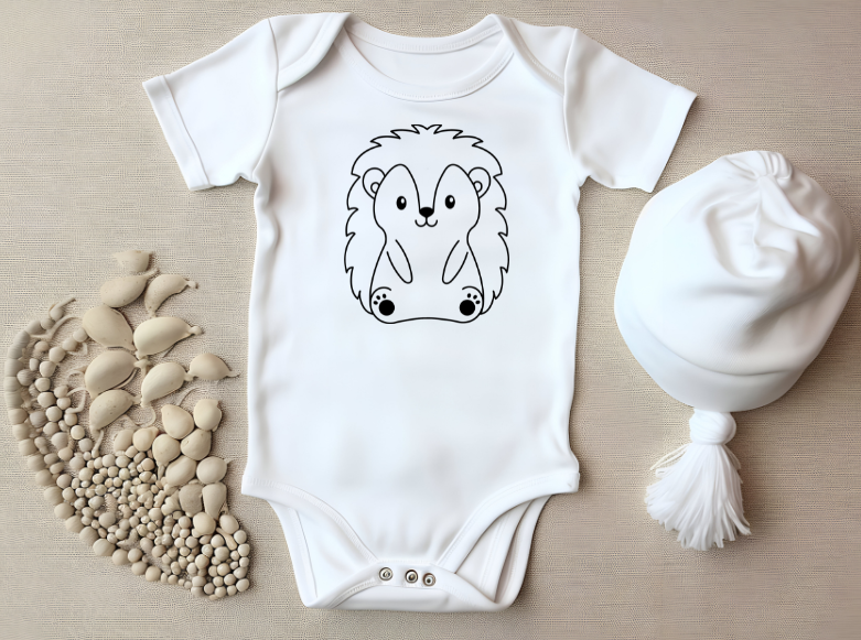 Cute Hedgehog – Personalised Baby Bodysuit