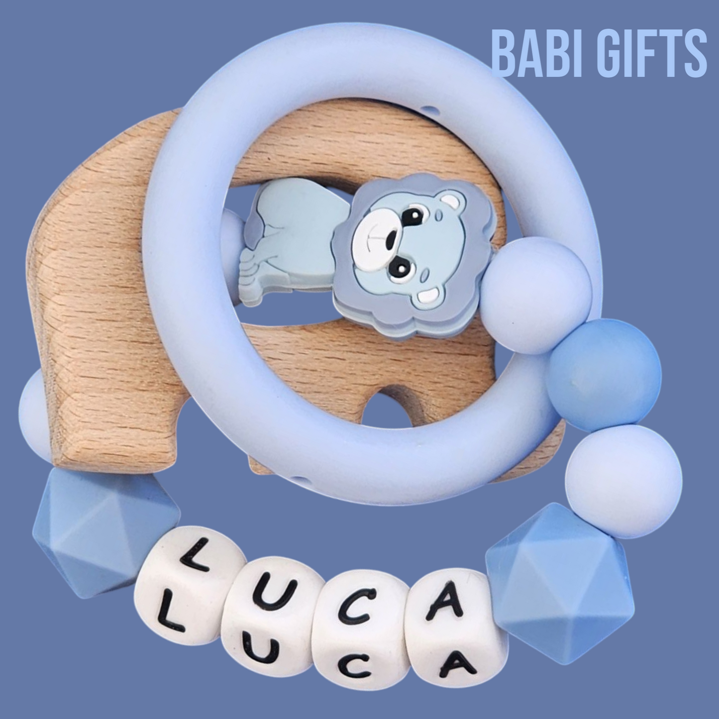 Blue Lion Dummy Clip & Teether – Cool Baby Gift Set