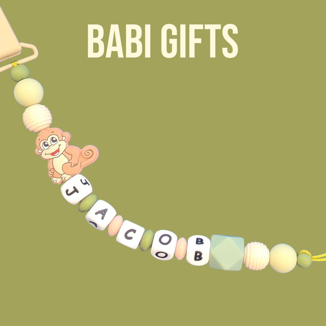 Monkey Dummy Clip & Dinosaur Teether – Jungle Baby Gift