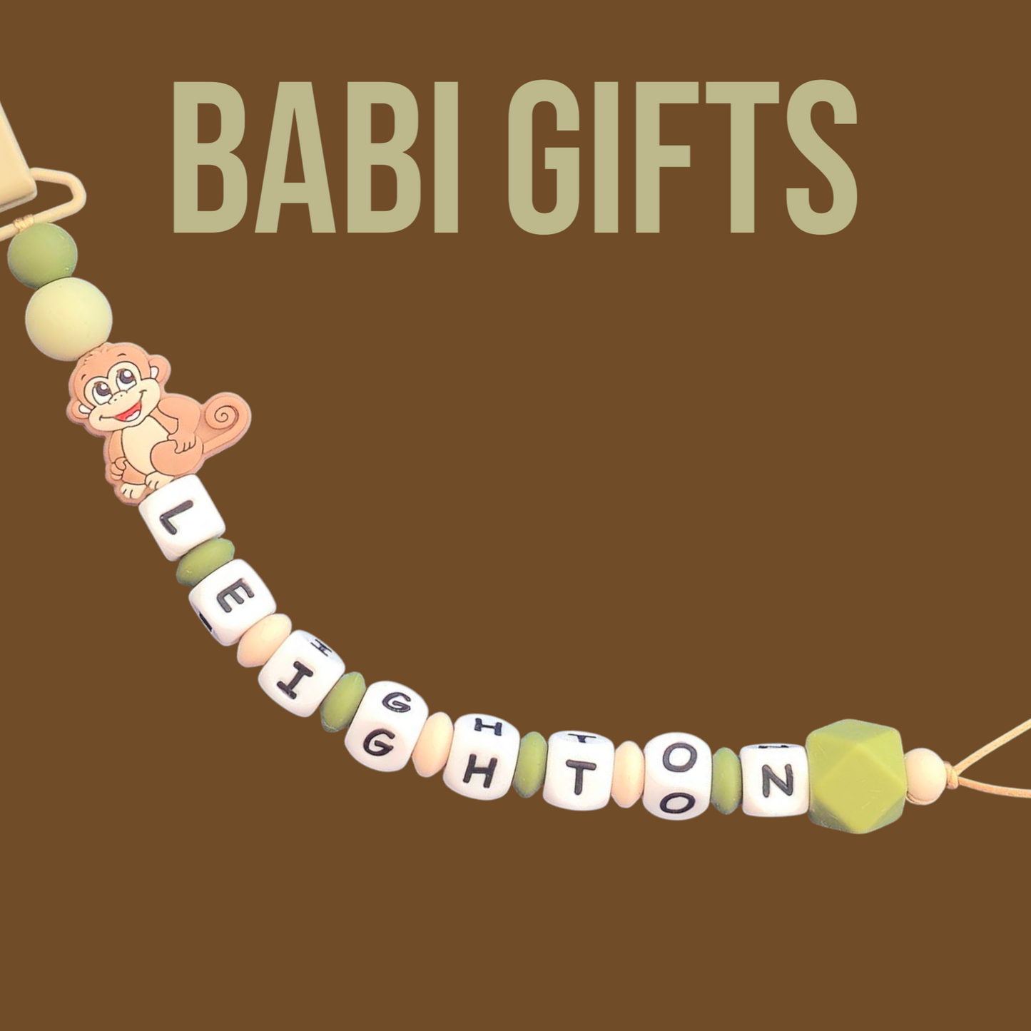Jungle Monkey Premium Dummy Clip & Teether – Safari Gift