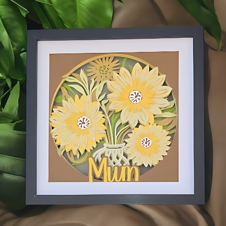Personalised 3D Floral Picture Frame – Mum, Daughter, Sister or Nana
