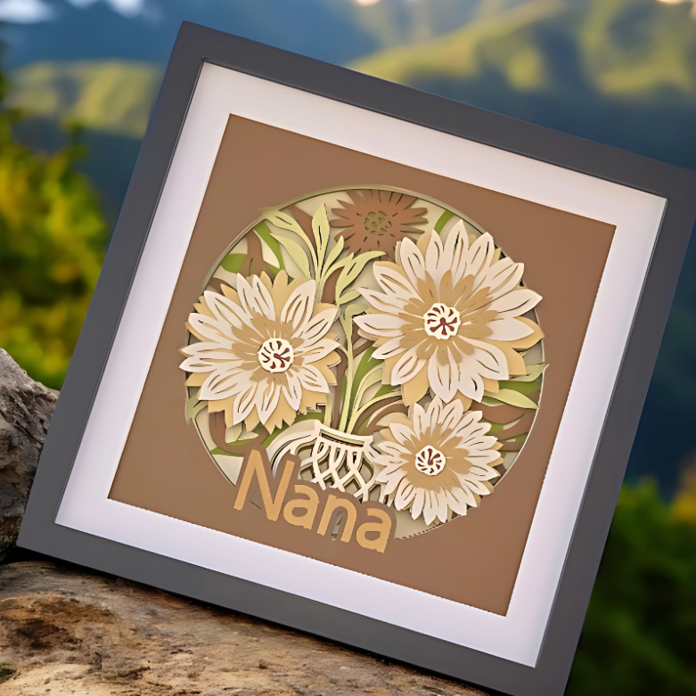 Personalised 3D Floral Picture Frame – Mum, Daughter, Sister or Nana