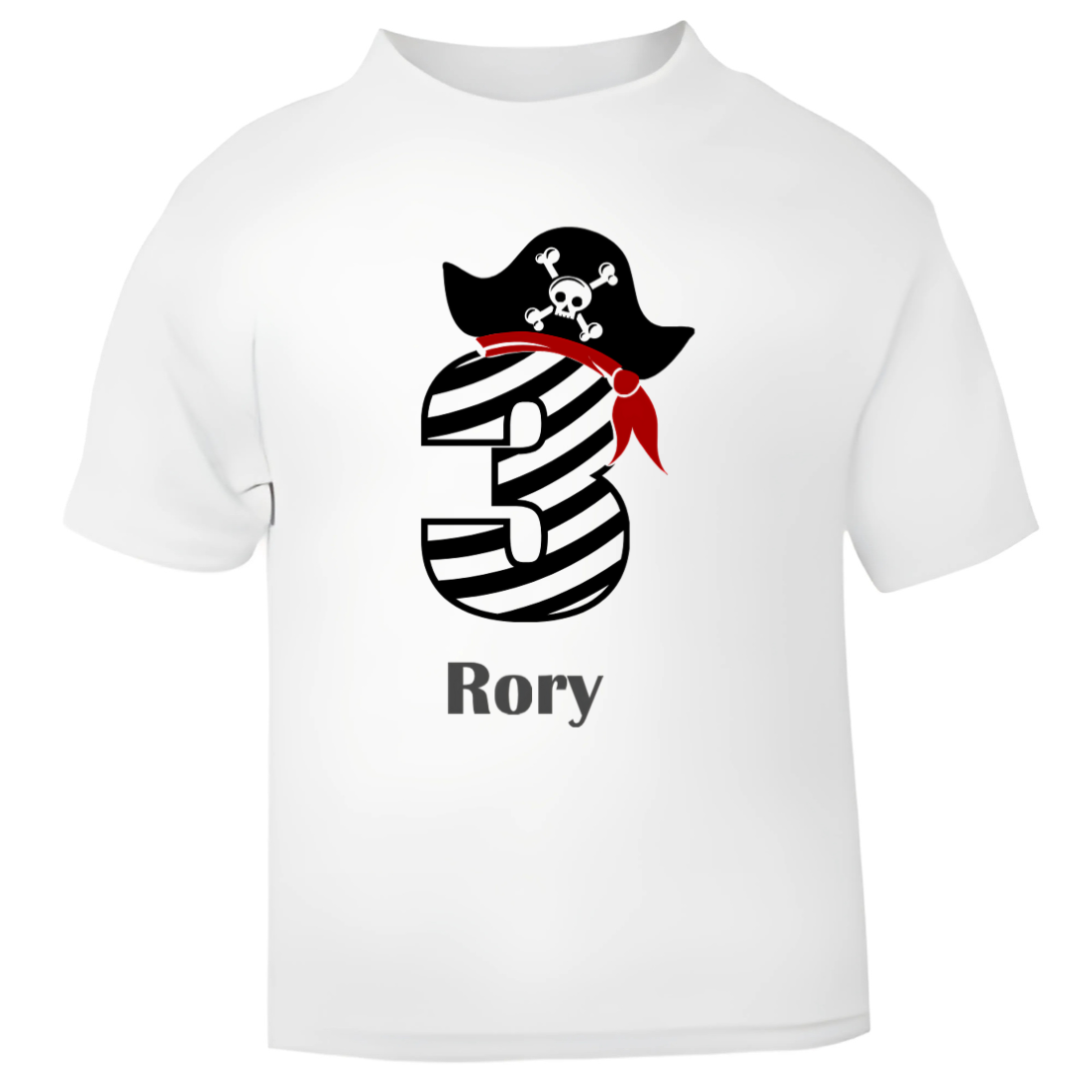 Pirate Birthday T-Shirt – Personalised Name & Age Tee