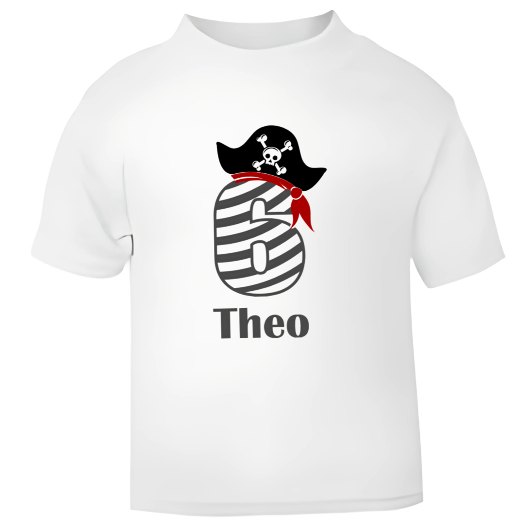 Pirate Birthday T-Shirt – Personalised Name & Age Tee