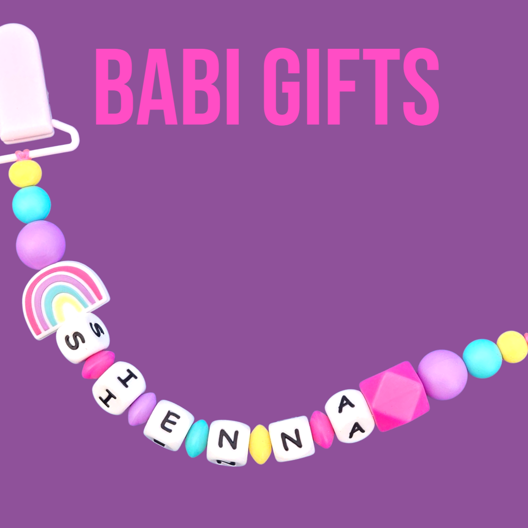 Rainbow Dummy Clip & Teether – With Butterfly Option