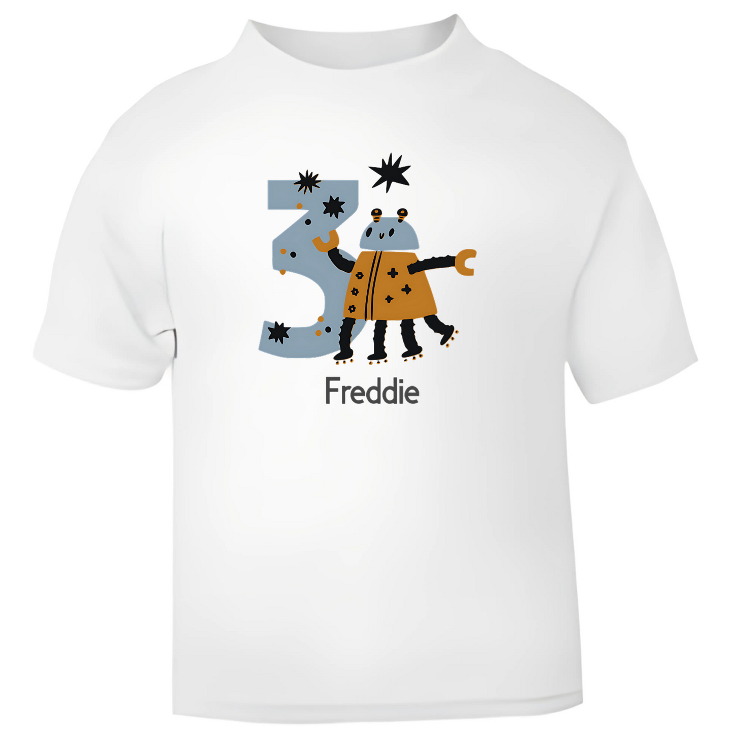 Robot 1st Birthday T-Shirt – Personalised Baby Boy Tee