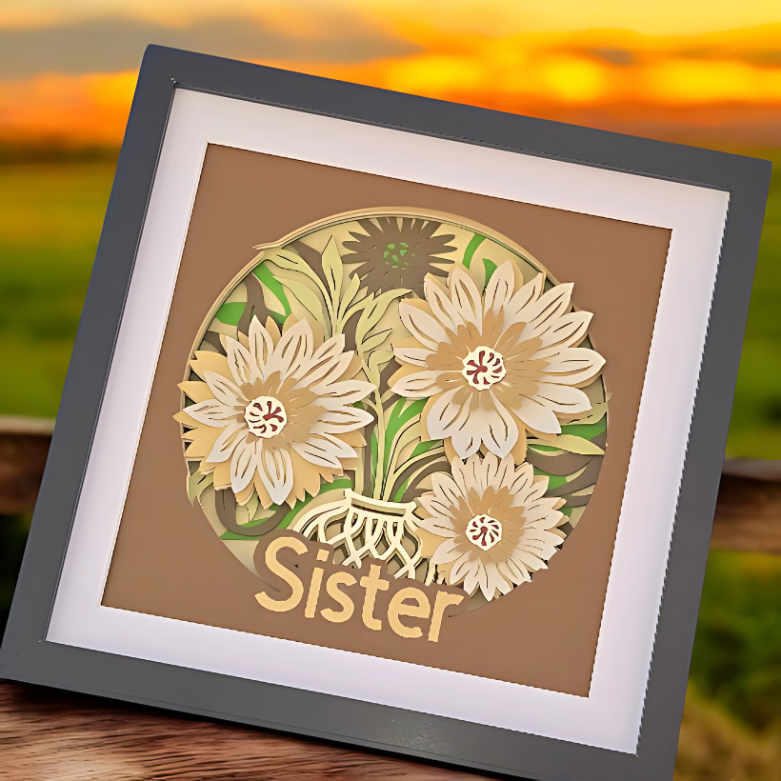 Personalised 3D Floral Picture Frame – Mum, Daughter, Sister or Nana