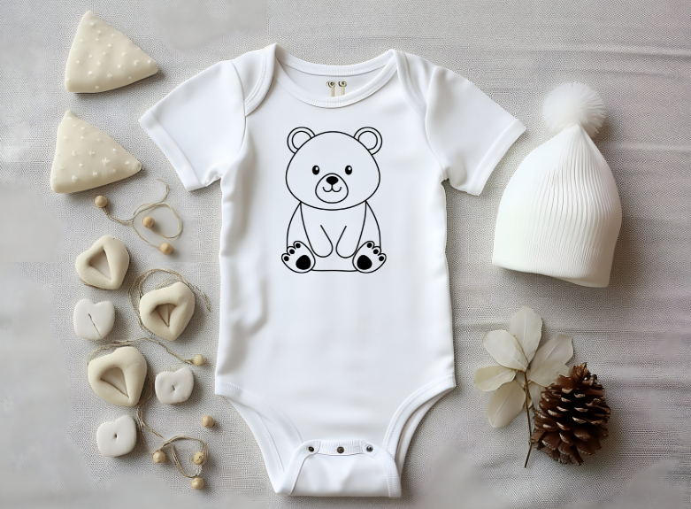 Teddy Bear Baby Bodysuit – Personalised Option