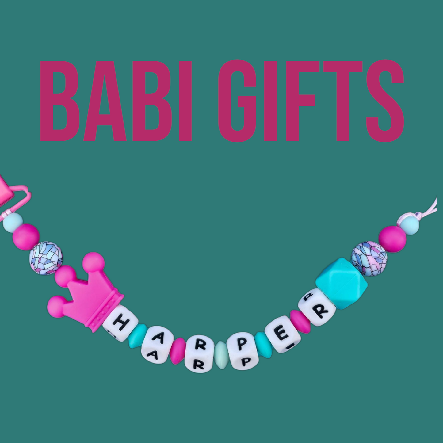 Crown & Butterfly Dummy Clip – Premium Personalised Set