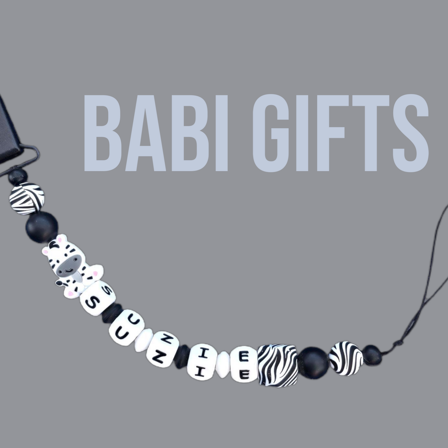 Zebra Dummy Clip – Premium Personalised Safari Set