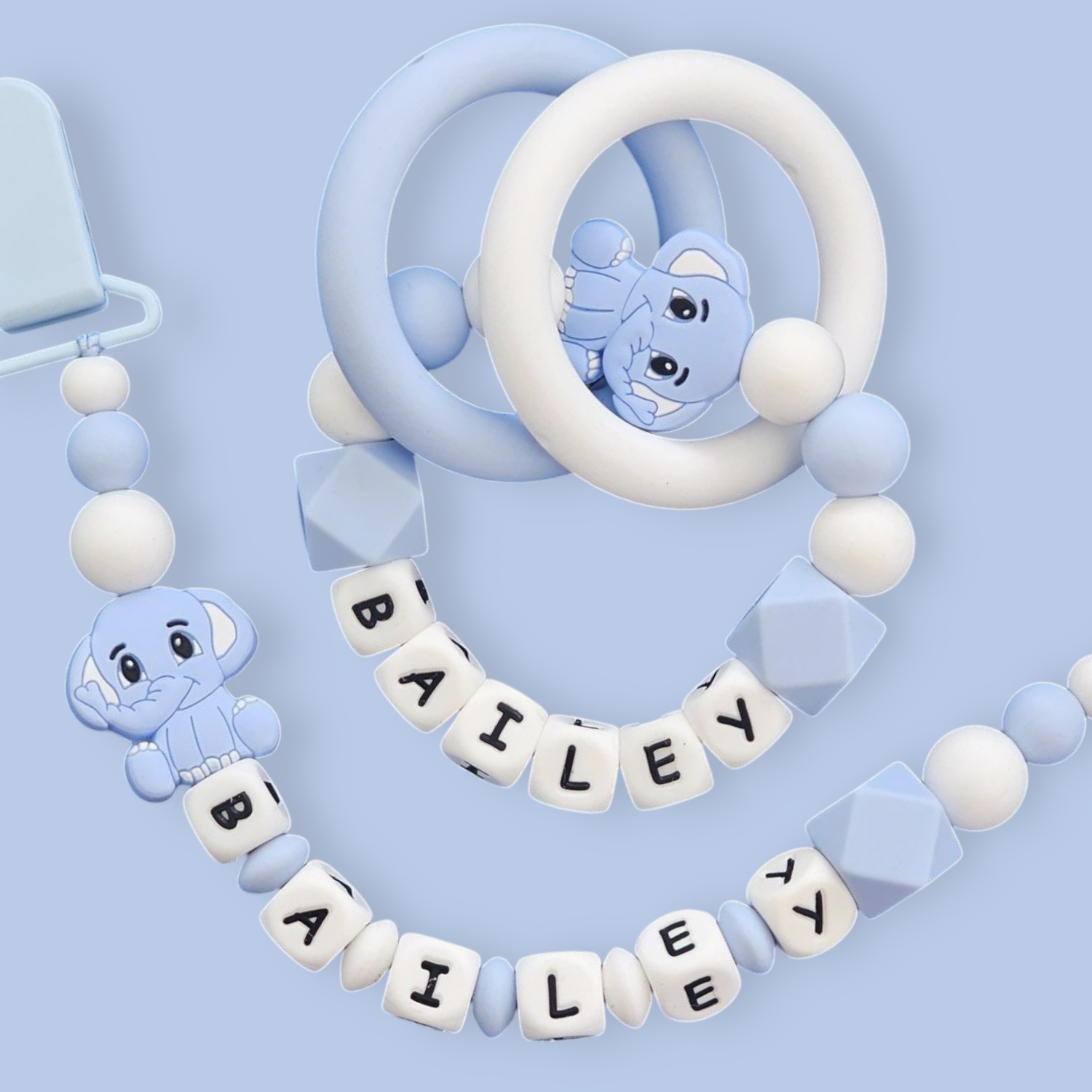 Dummy Clips & Teethers - Blue