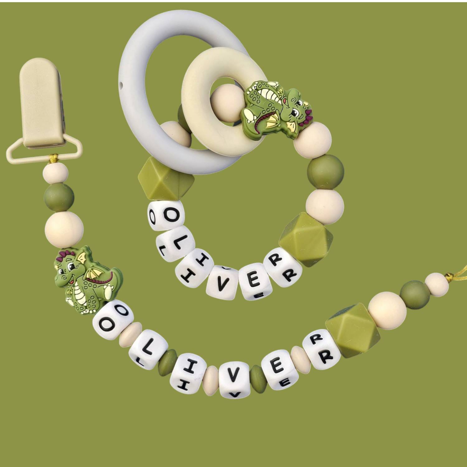 Dummy Clips & Teethers - Green