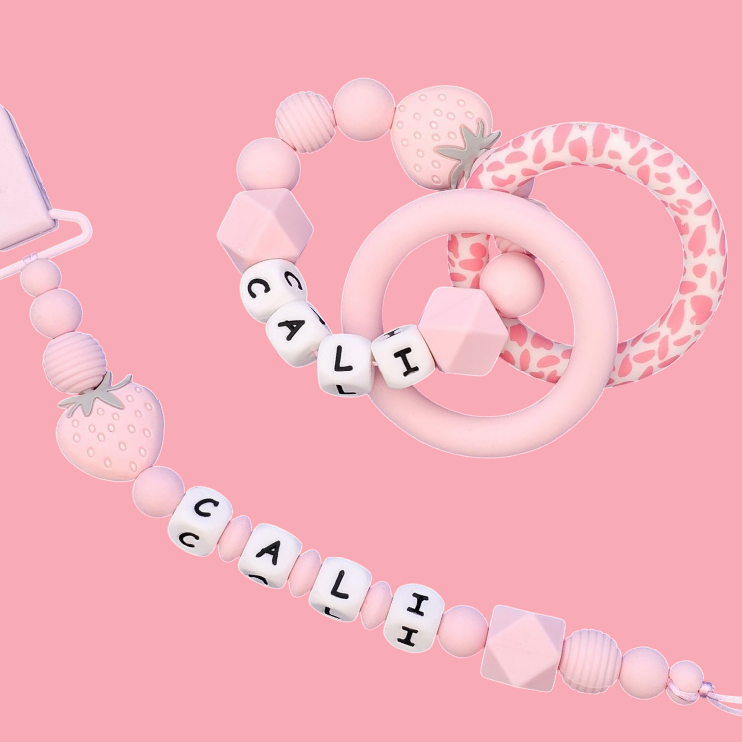 Dummy Clips & Teethers - Pink