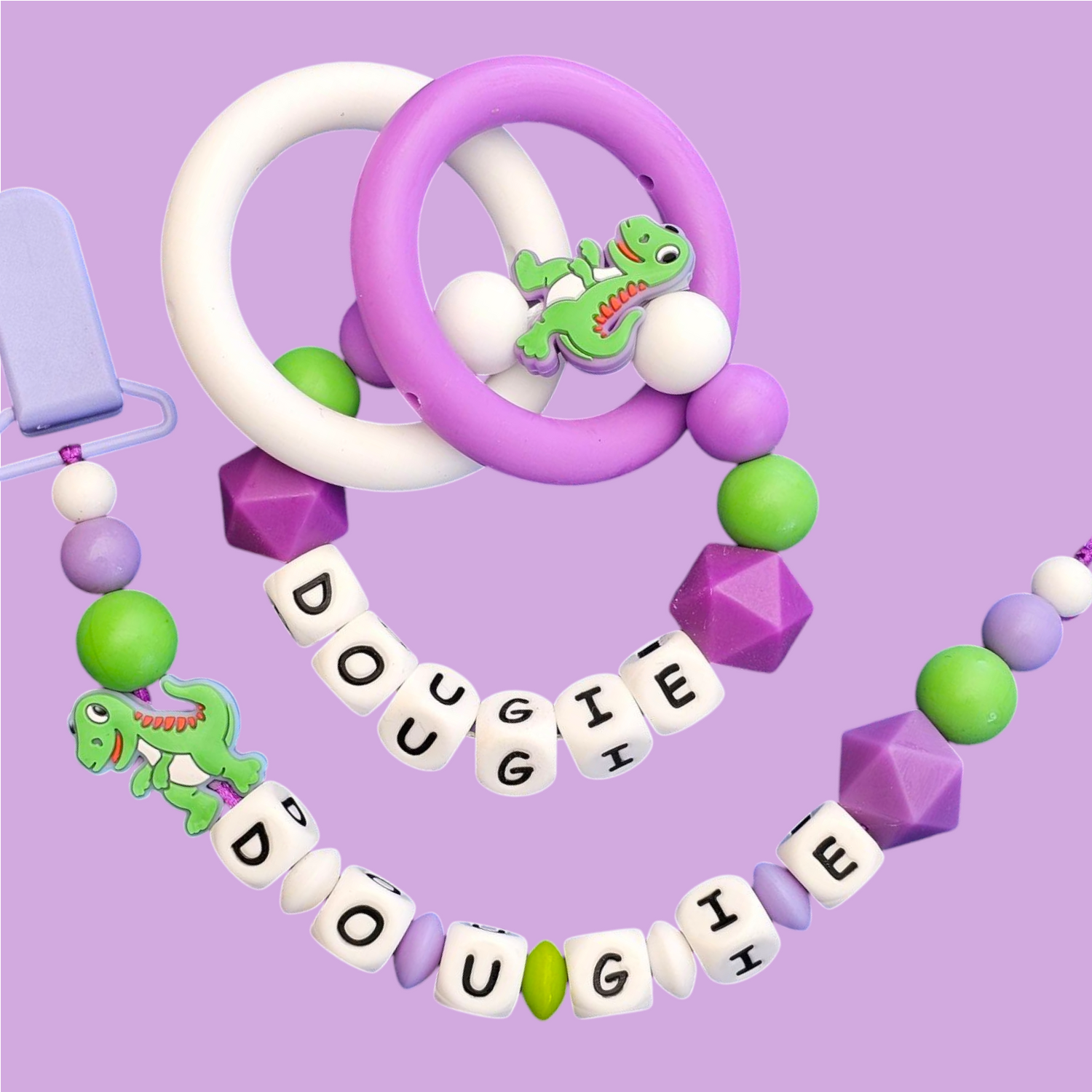 Dummy Clips & Teethers - Purple