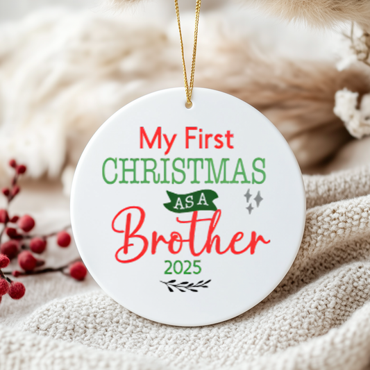 Personalised “My First Christmas As A…” Ceramic Ornament – Custom Name or Role – 2025 Keepsake Decoration