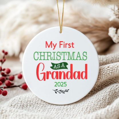 Personalised “My First Christmas As A…” Ceramic Ornament – Custom Name or Role – 2025 Keepsake Decoration