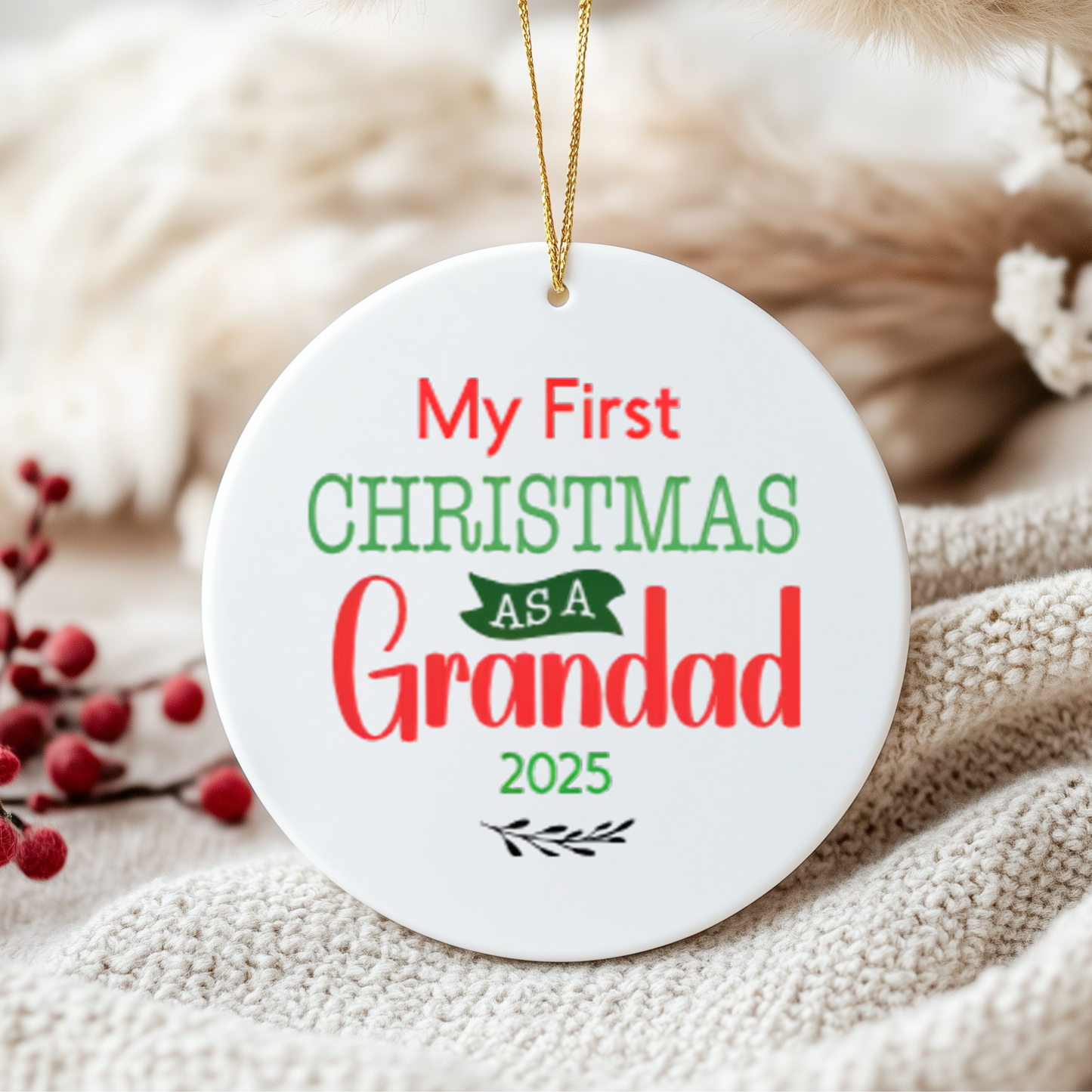 Personalised “My First Christmas As A…” Ceramic Ornament – Custom Name or Role – 2025 Keepsake Decoration