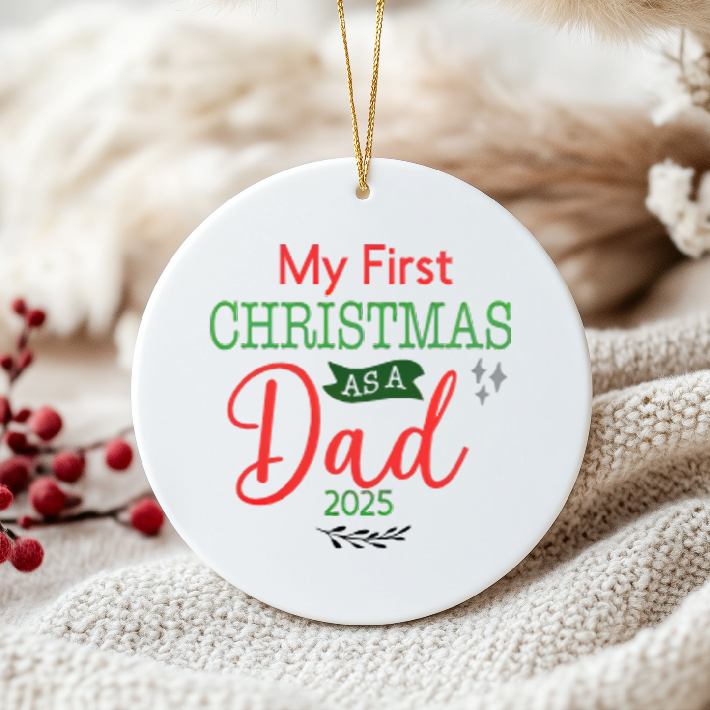 Personalised “My First Christmas As A…” Ceramic Ornament – Custom Name or Role – 2025 Keepsake Decoration