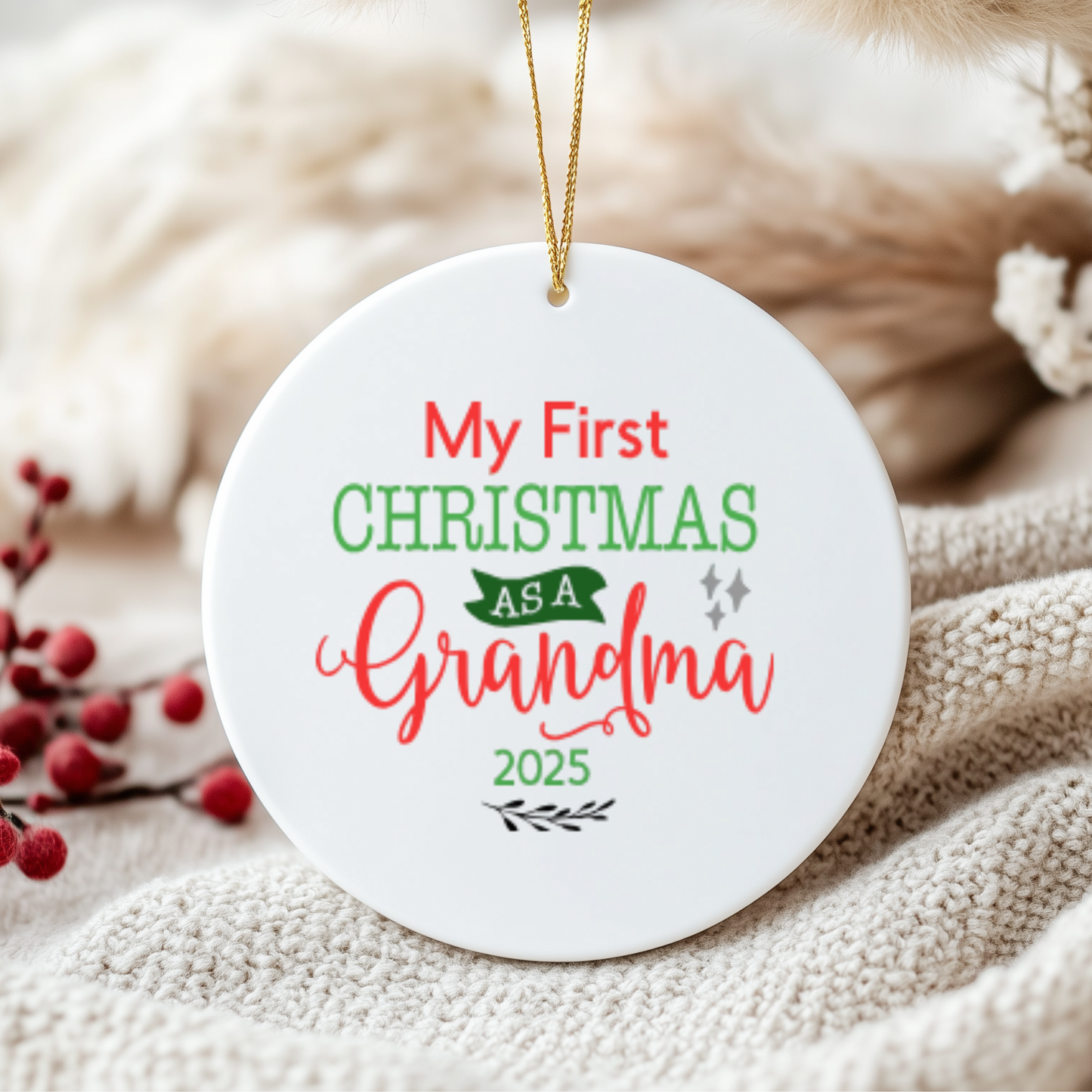 Personalised “My First Christmas As A…” Ceramic Ornament – Custom Name or Role – 2025 Keepsake Decoration