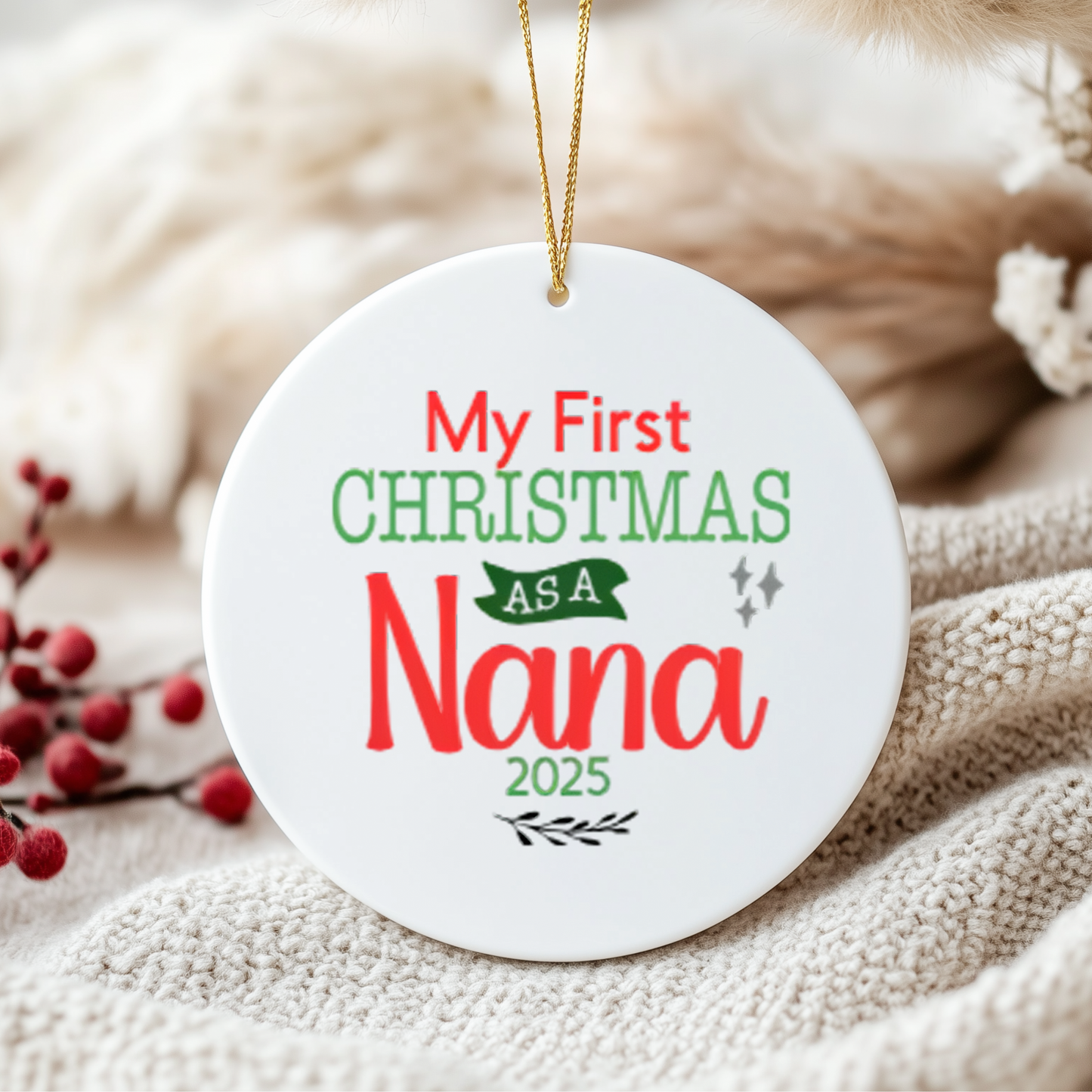 Personalised “My First Christmas As A…” Ceramic Ornament – Custom Name or Role – 2025 Keepsake Decoration