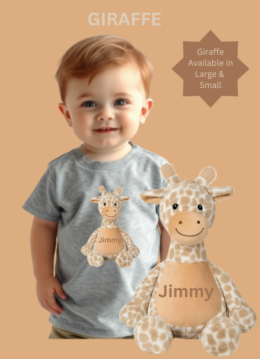 Personalised Tummi Bear® Giraffe & Matching T-Shirt Set