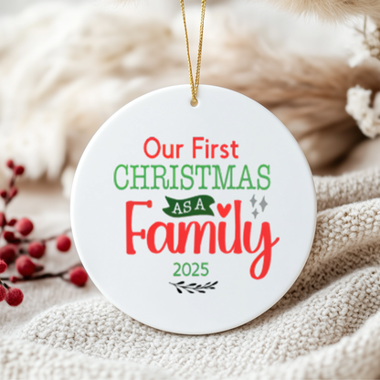 Personalised “My First Christmas As A…” Ceramic Ornament – Custom Name or Role – 2025 Keepsake Decoration