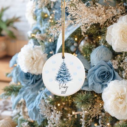 Blue Christmas Ornament Collection – Personalised Ceramic Decorations