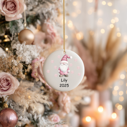 Pink Christmas Ornament Collection – Personalised Ceramic Decorations
