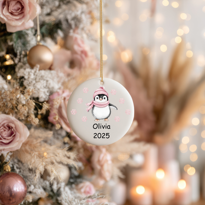 Pink Christmas Ornament Collection – Personalised Ceramic Decorations