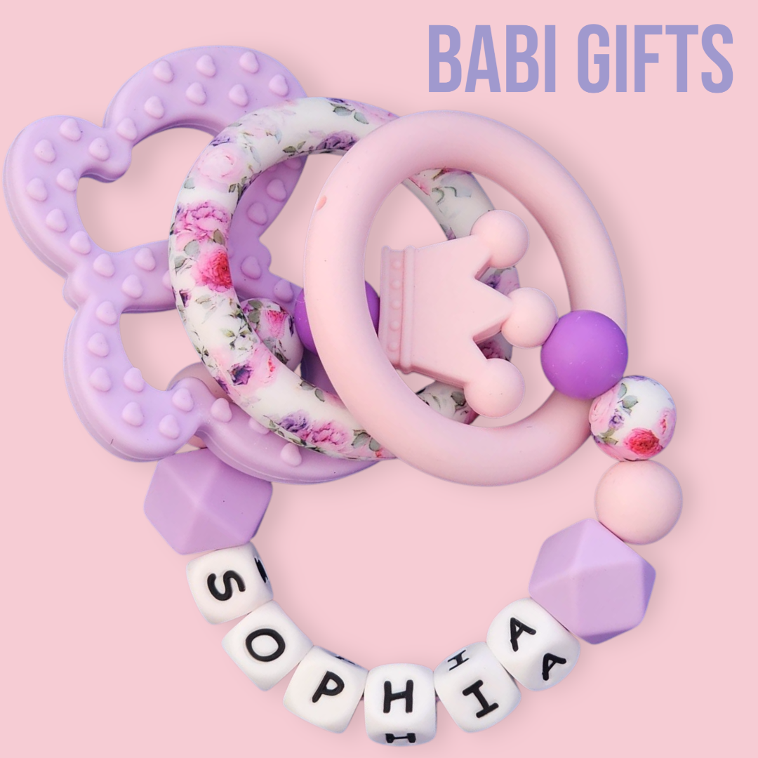 Princess Dummy Clip – Pink & Purple Premium Teether Set