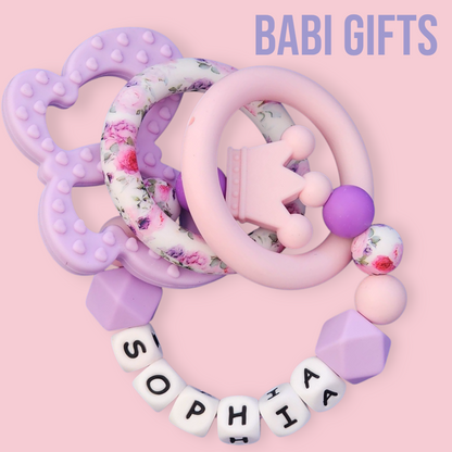 Princess Dummy Clip – Pink & Purple Premium Teether Set