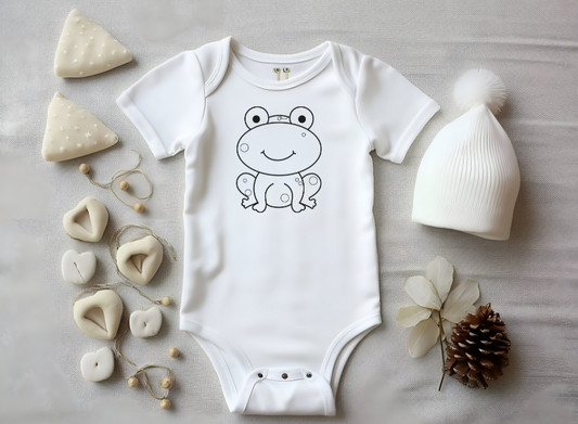 "Happy Frog" Baby Bodysuit – Ribbiting Cuteness 🐸