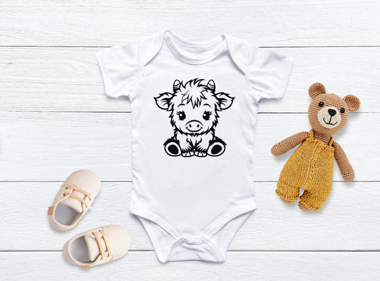 Highland Cow – Personalised Baby Bodysuit