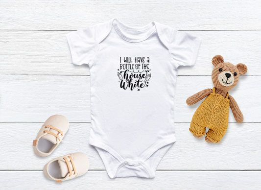 "I Will Have a Bottle of the House White" Baby Bodysuit
