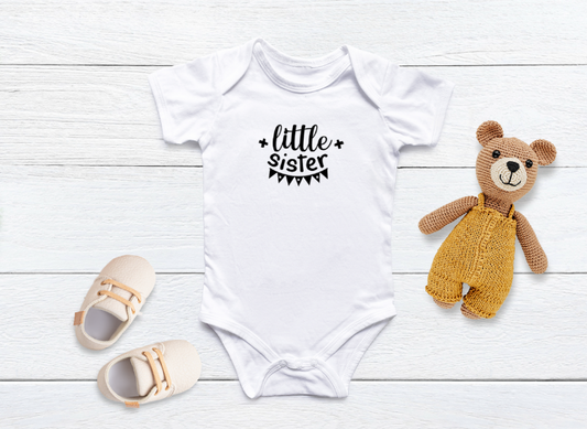 Little Sister Baby Bodysuit – Star & Banner Design